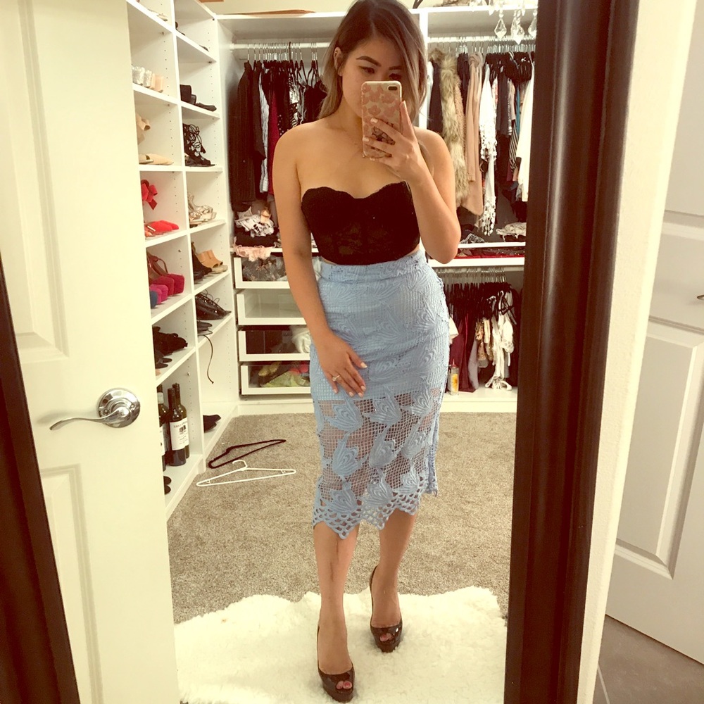 Baby Blue Lace Skirt